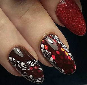 Дизайн ногтей слюда и блестки 1