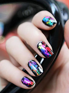 Дизайн ногтей слюда и блестки 2