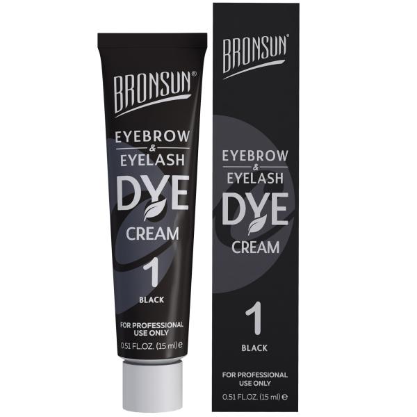 Крем-краска для бровей и ресниц Bronsun Eyebrow and Eyelash Dye, черный #1, 15 мл