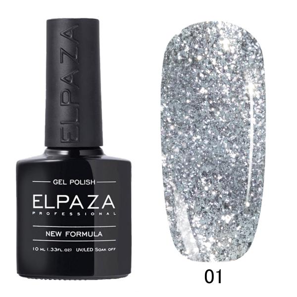 Гель-лак Elpaza (Эльпаза) светоотражающий Platinum 01, 10 мл