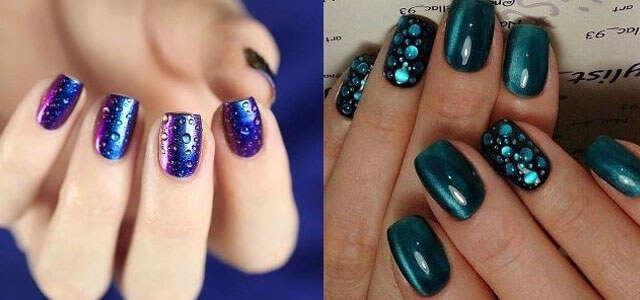 Маникюр со стразами капля