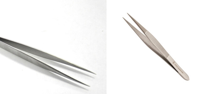 пинцет с острыми кромками