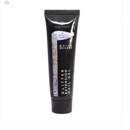 Global Fashion (Глобал Фэшн) Fast Extension Gel Полигель с глиттером 001, 30 мл
