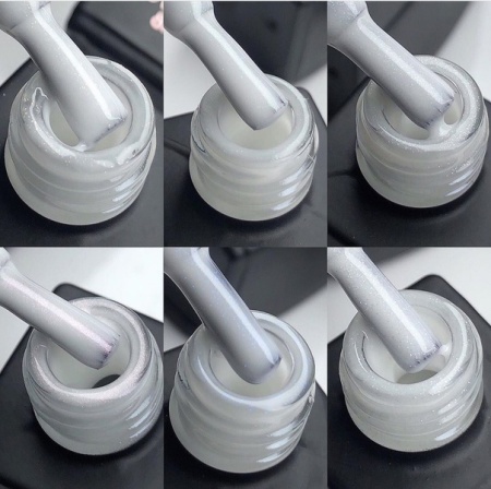 Каучуковая база Global Fashion (Глобал Фэшн) молочная с шиммером French Rubber 001, 8 мл