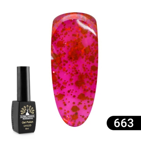 Гель-лак Global Fashion (Глобал Фэшн) Sexy Red 663, 8 мл