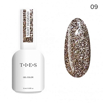 Гель-лак Ties Night Diamond светоотражающий #09, 10 мл