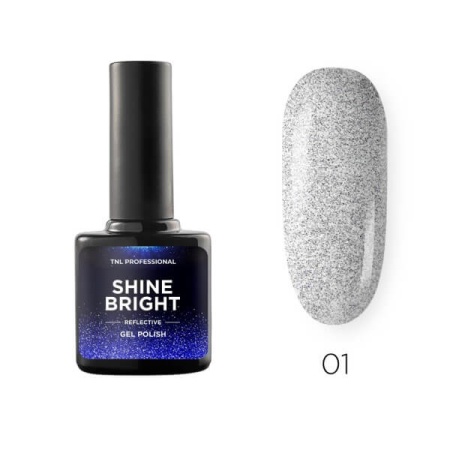 Гель-лак TNL (тнл) светоотражающий Shine bright 001 Серебряный луч, 10 мл