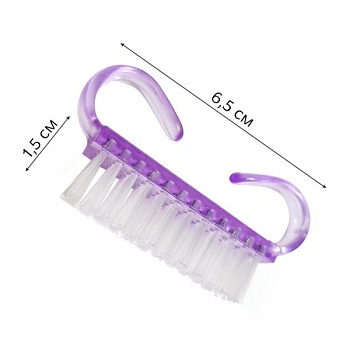 Щетка Крючок для чистки ногтей от опила фиолетовая, 1 шт