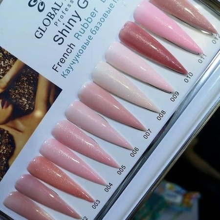 Global Fashion (Глобал Фэшн) Каучуковая френч база с шиммером French Rubber base coat 010, 8 мл