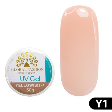 Гель для наращивания ногтей Global Fashion (Глобал Фэшн) Yellowish-1, 50 мл