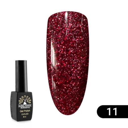 Гель-лак Global Fashion (Глобал Фэшн) светоотражающий Disco Shine Spectrum 011, 8 мл
