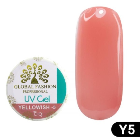 Гель для наращивания ногтей Global Fashion (Глобал Фэшн) Yellowish-5, 15 мл