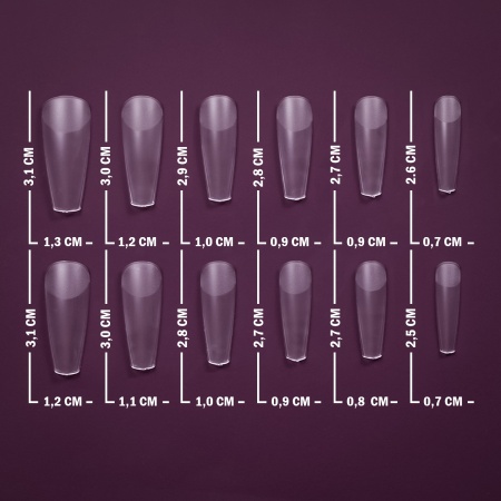 Гелевые типсы Optima Балерина матовые 120 шт.