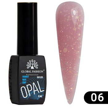 Каучуковая база Global Fashion (Глобал Фэшн) Glitter 06, 8 мл