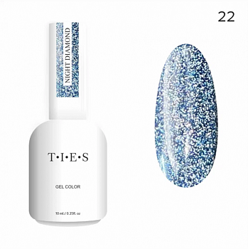 Гель-лак Ties Night Diamond светоотражающий #22, 10 мл