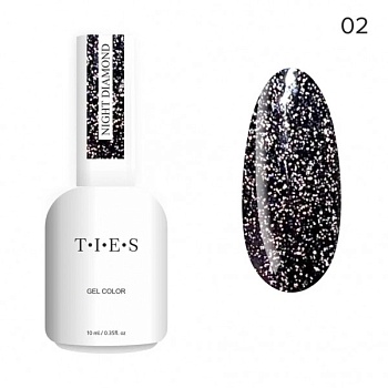 Гель-лак Ties Night Diamond светоотражающий #02, 10 мл