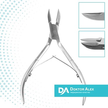 Кусачки для ногтей Doktor Alex, двойная пружина 18 мм, N-1802