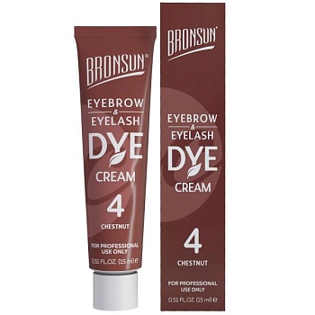 Крем-краска для бровей и ресниц Bronsun Eyebrow and Eyelash Dye, каштан #4, 15 мл Крем-краска для бровей и ресниц Bronsun Eyebrow and Eyelash Dye, каштан #4, 15 мл