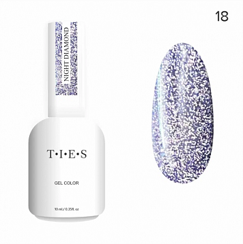 Гель-лак Ties Night Diamond светоотражающий #18, 10 мл