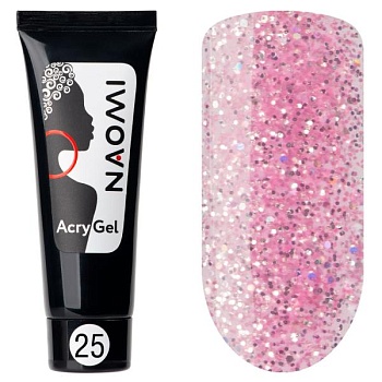 Полигель Naomi AcryGel 25 Розовый (блеск), 15гр Полигель Naomi AcryGel 25 Розовый (блеск), 15гр