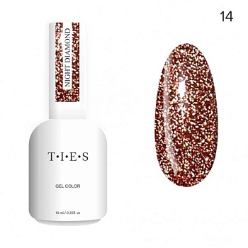 Гель-лак Ties Night Diamond светоотражающий #14, 10 мл