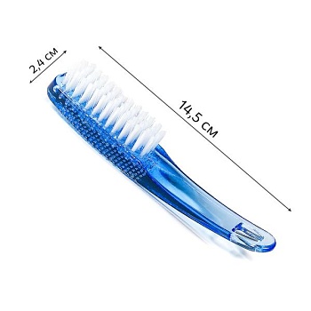 Щетка Лодочка для чистки ногтей от опила голубая, 1 шт