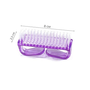 Щетка Крючок средняя для чистки ногтей от опила фиолетовая, 1 шт
