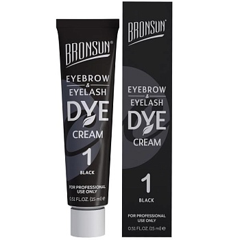 Крем-краска для бровей и ресниц Bronsun Eyebrow and Eyelash Dye, черный #1, 15 мл Крем-краска для бровей и ресниц Bronsun Eyebrow and Eyelash Dye, черный #1, 15 мл