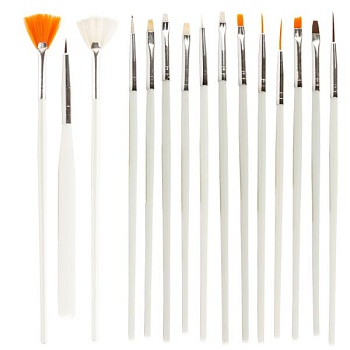 Набор кистей из искусственного ворса 1/15 белые