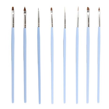 Набор кистей из искусственного ворса 1/8 голубые