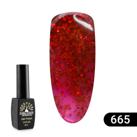Гель-лак Global Fashion (Глобал Фэшн) Sexy Red 665, 8 мл