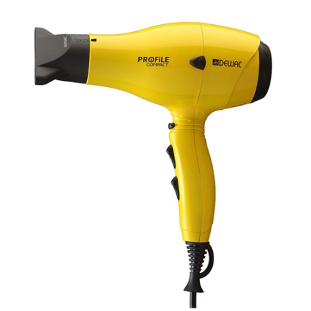 Dewal (Деваль) Фен Profile Compact желтый, 2000 Вт, ионизация, 2 насадки, 03-119 Yellow