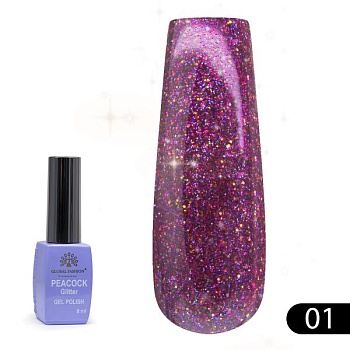 Гель-лак Global Fashion (Глобал Фэшн) Peacock 01, 8 мл Гель-лак Global Fashion (Глобал Фэшн) Peacock 01, 8 мл