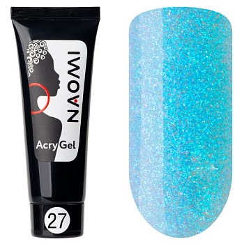 Полигель Naomi AcryGel 27 Лазурь (блеск), 15гр Полигель Naomi AcryGel 27 Лазурь (блеск), 15гр