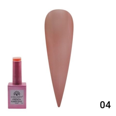 Global Fashion (Глобал Фэшн) Каучуковая френч база French Rubber base coat 004, 15 мл