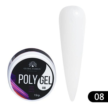 Полигель (PolyUVGel) Global Fashion (Глобал Фэшн) 08, 15 мл Полигель (PolyUVGel) Global Fashion (Глобал Фэшн) 08, 15 мл