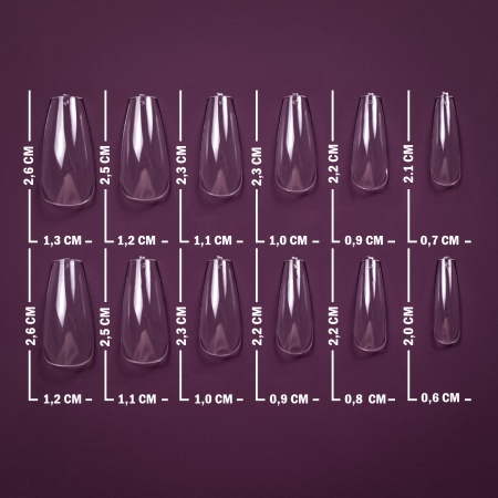 Гелевые типсы Optima Балерина мини прозрачные 120 шт.