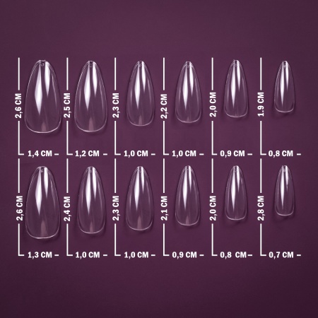 Гелевые типсы Optima Миндаль прозрачные 120 шт.