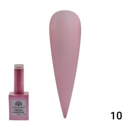 Global Fashion (Глобал Фэшн) Каучуковая френч база French Rubber base coat 010, 15 мл