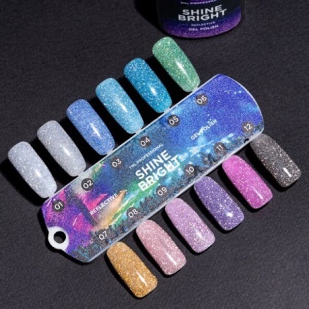 Гель-лак TNL (тнл) светоотражающий Shine bright 001 Серебряный луч, 10 мл