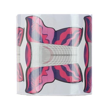 Форма для наращивания бумажные одноразовые Бабочка широкая розовая, 300 штук