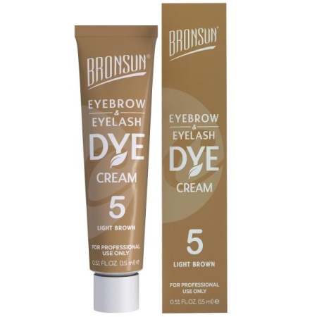 Крем-краска для бровей и ресниц Bronsun Eyebrow and Eyelash Dye, светло-коричневый #5, 15 мл