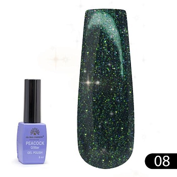 Гель-лак Global Fashion (Глобал Фэшн) Peacock 08, 8 мл Гель-лак Global Fashion (Глобал Фэшн) Peacock 08, 8 мл