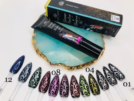 Global Fashion (Глобал Фэшн) краска для стемпинга и китайской росписи с шиммером 008, 8 мл