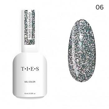 Гель-лак Ties Night Diamond светоотражающий #06, 10 мл Гель-лак Ties Night Diamond светоотражающий #06, 10 мл