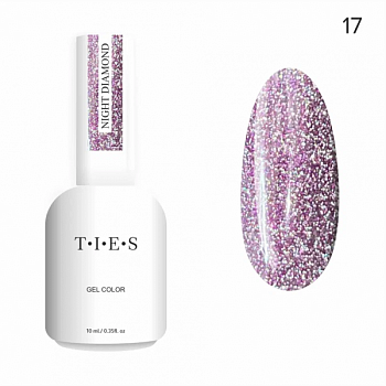 Гель-лак Ties Night Diamond светоотражающий #17, 10 мл