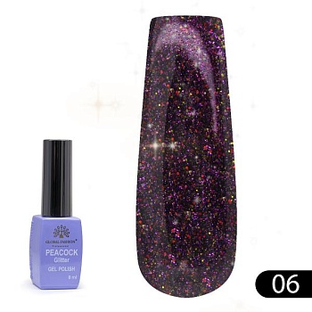 Гель-лак Global Fashion (Глобал Фэшн) Peacock 06, 8 мл Гель-лак Global Fashion (Глобал Фэшн) Peacock 06, 8 мл