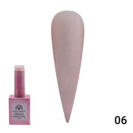 Global Fashion (Глобал Фэшн) Каучуковая френч база French Rubber base coat 006, 15 мл