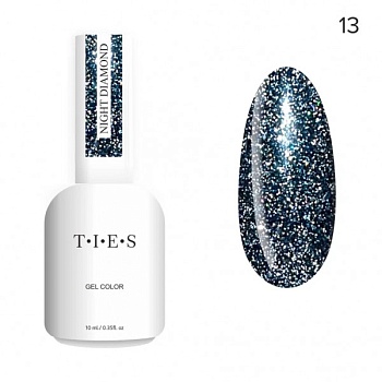 Гель-лак Ties Night Diamond светоотражающий #13, 10 мл