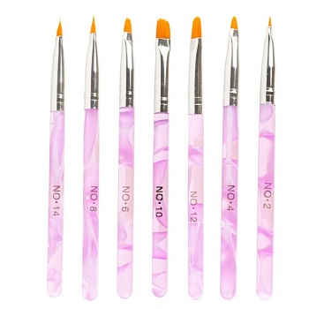 Набор кистей из искусственного ворса 1/7 мрамор